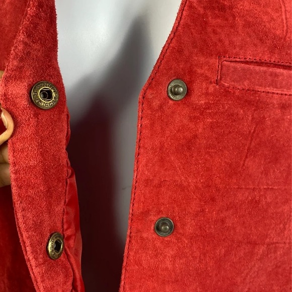 VTG leather suede red Vest women’s size Medium - Picture 5 of 10